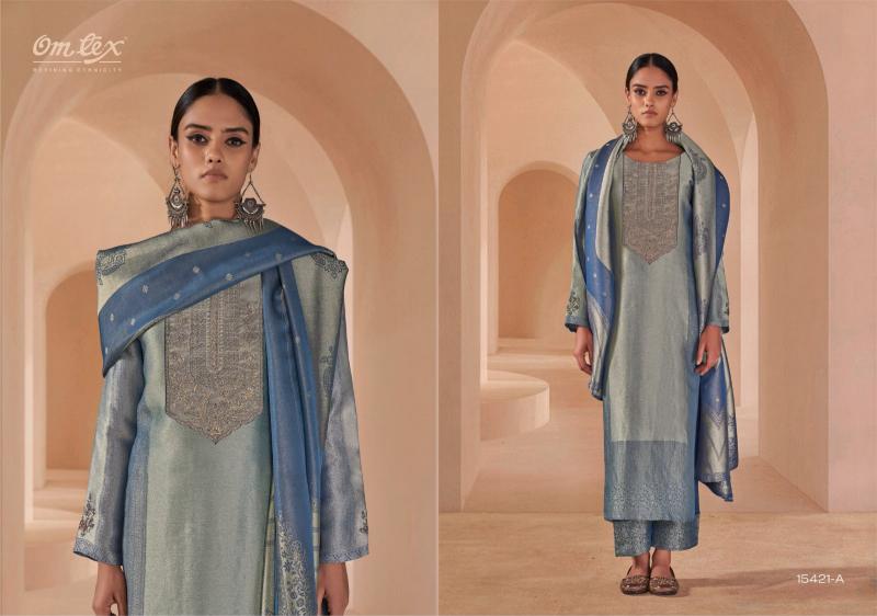 Omtex farnaaz embroidery dress material wholesale